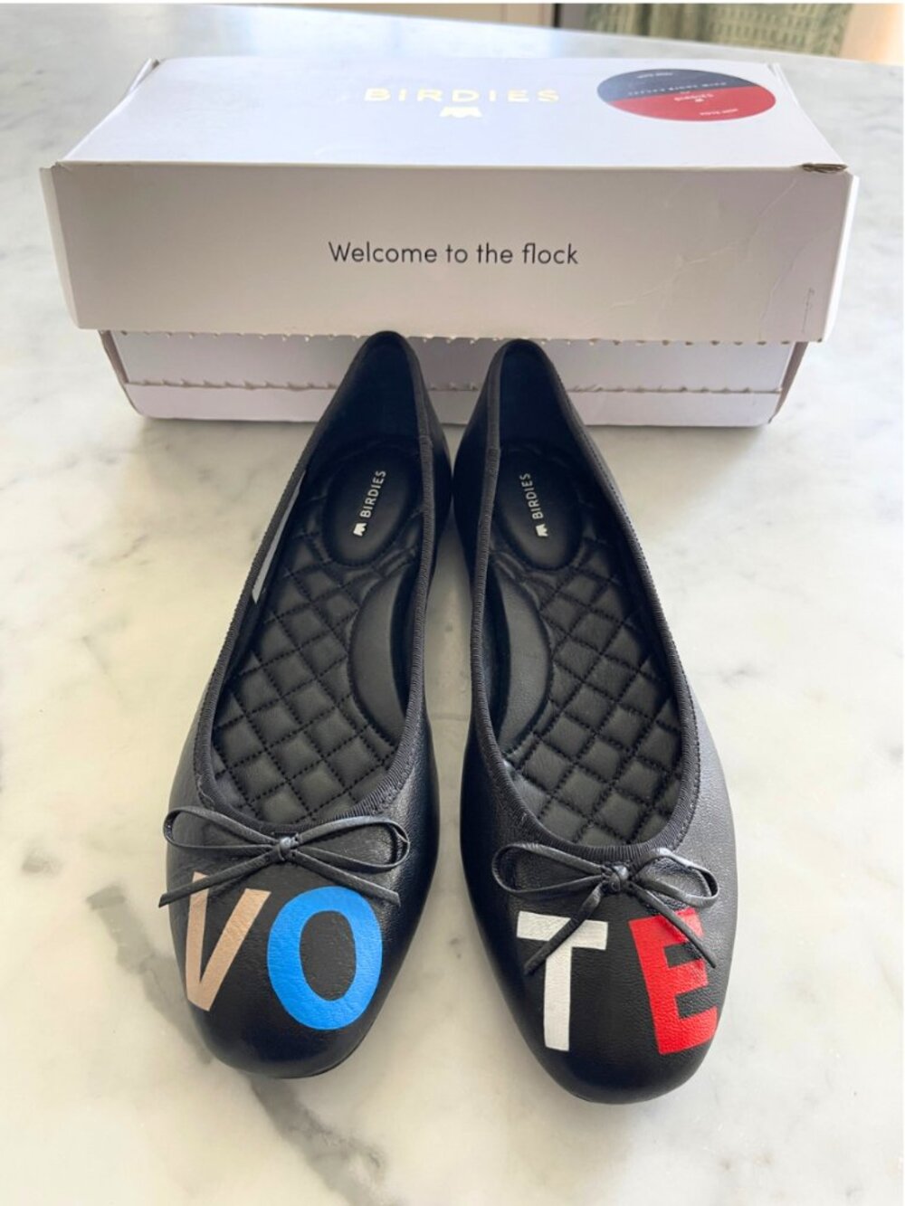 NEW Birdies Limited Edition Hummingbird VOTE ballet flats, Size 8